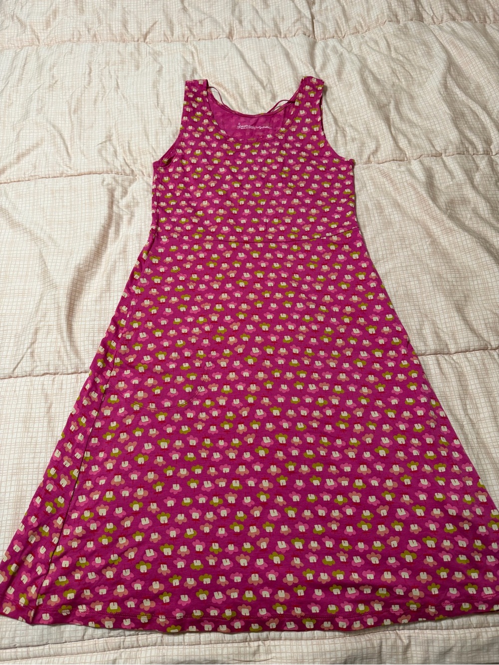 Women's Pink Sleeveless A-Line Dress with Floral